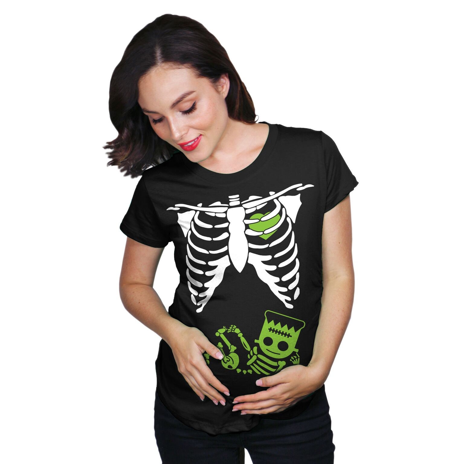Frankenstein Skeleton Maternity Funny Pregnant Shirt