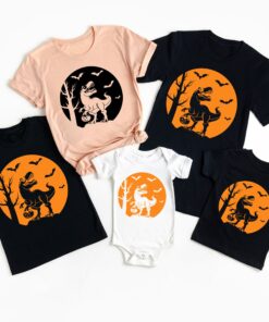 Halloween Jeep Girl Dinosaur Family Shirt