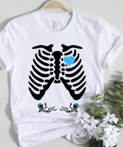 Halloween Pregnancy Skeleton Twins Babies Baby Boys Shirt