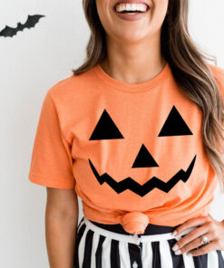 Halloween Pumpkin Carving Face Unisex Tee Shirt