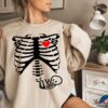 Skeleton Maternity Couples Halloween Pregnancy Shirt