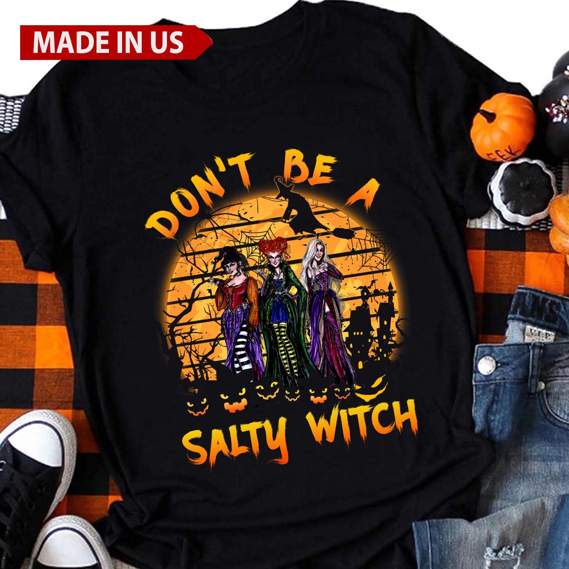 Hocus Pocus Don't Be A Salty Witch Sanderson Halloween Shirt