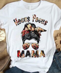 Hocus pocus Mama Messy Bun Halloween Shirt