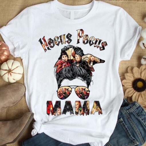 Hocus Pocus Mama Messy Bun Halloween Shirt