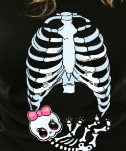 Halloween Maternity Shirt Skeleton Baby Girl Cute