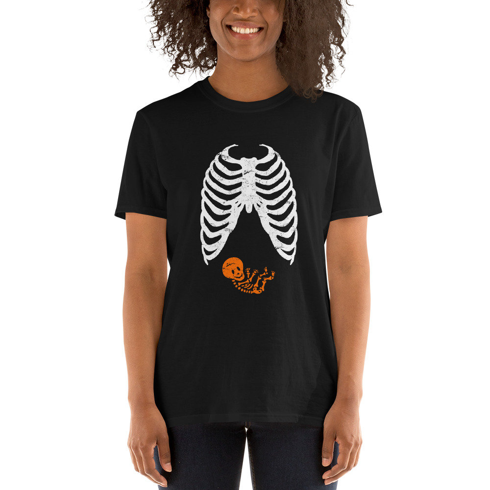 Pregnant Skeleton Halloween Maternity Shirt