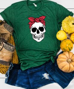 Skull Bandana Halloween Shirt