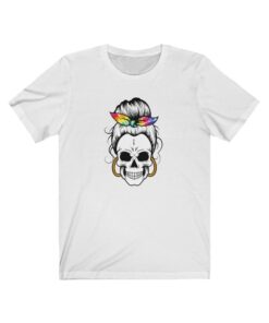 Skull Messy Bun Artistic Halloween Shirt