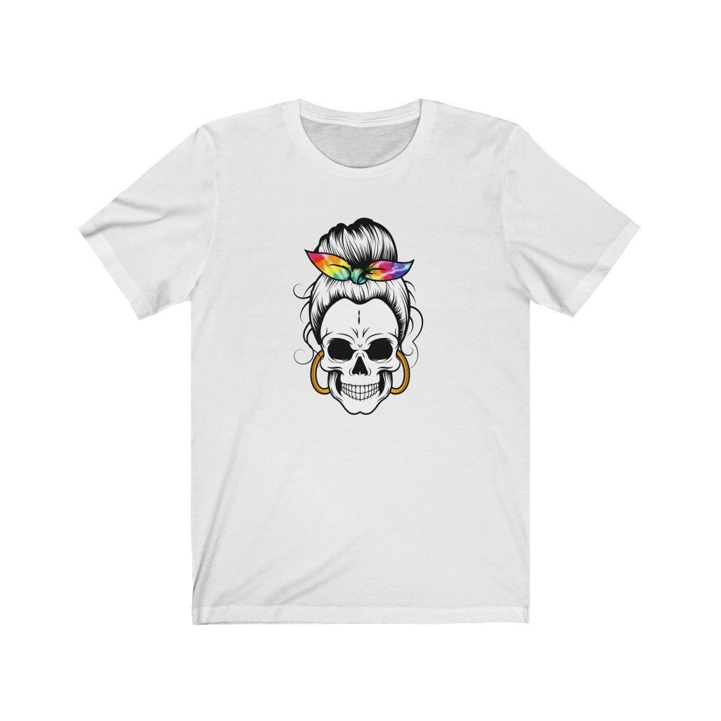 Skull Messy Bun Artistic Halloween Shirt
