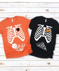 Skeleton Maternity Family halloween pregnancy shirt