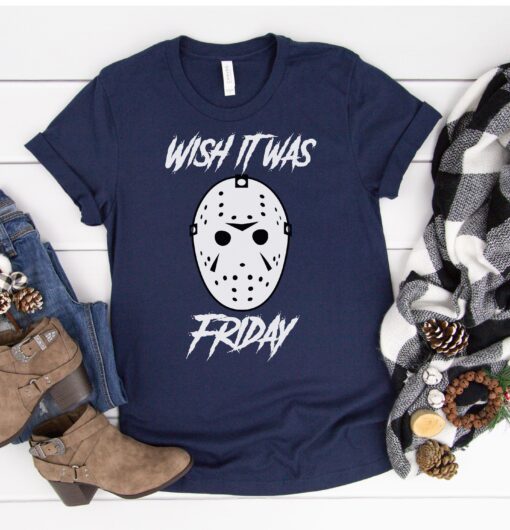 Wish It Were Friday Hockey Mask Halloween Shirt