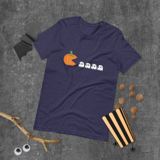Pumpkin Eating Ghost Shirt Funny Halloween Gamer Gift