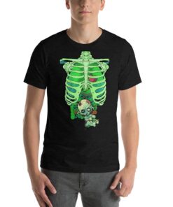 Spooky Zombie Baby Pregnant Mom Halloween Skeleton Shirt