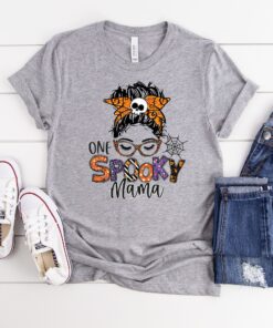 One Spooky Mama Halloween Gift Shirt