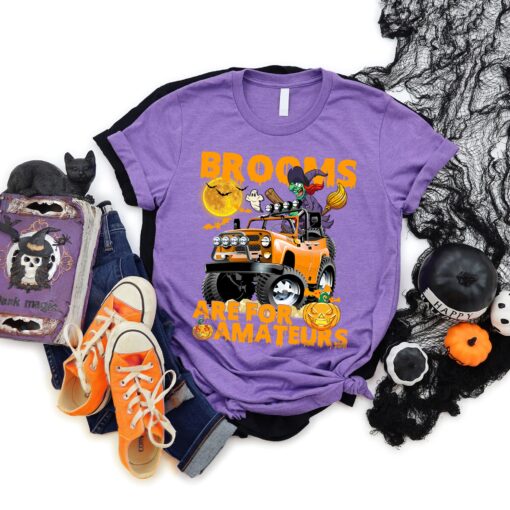 Brooms Are For Amateurs Funny Jeep Halloween Shirt