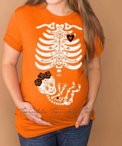 Dia de los Muertos Skeleton Maternity halloween pregnancy shirt