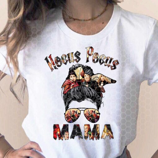 Hocus Pocus Mama Messy Bun Halloween Shirt