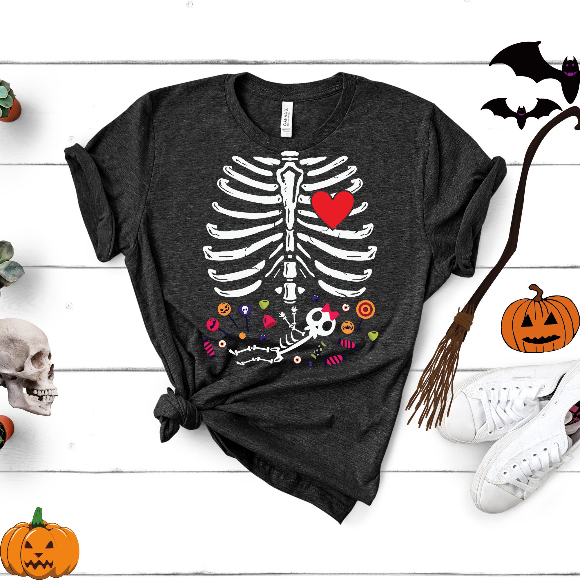 Skeleton Maternity Halloween T-shirt