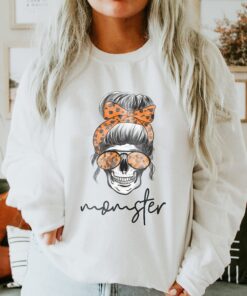 Momster Sweatshirt Momster Halloween Shirt Messy Bun