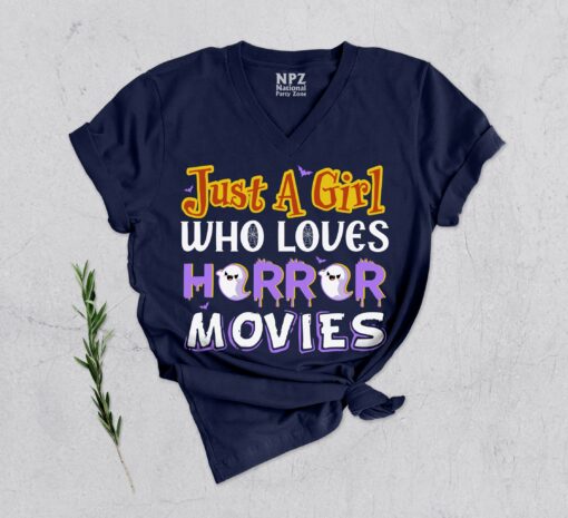 Just A Girl Who Loves Horror Movies Shirt