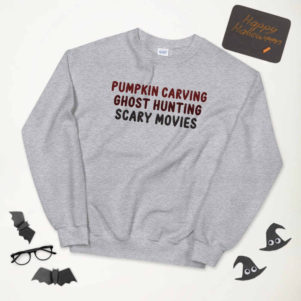 Pumpkin Carving Ghost Hunting Scary Movies Unisex Sweatshirt