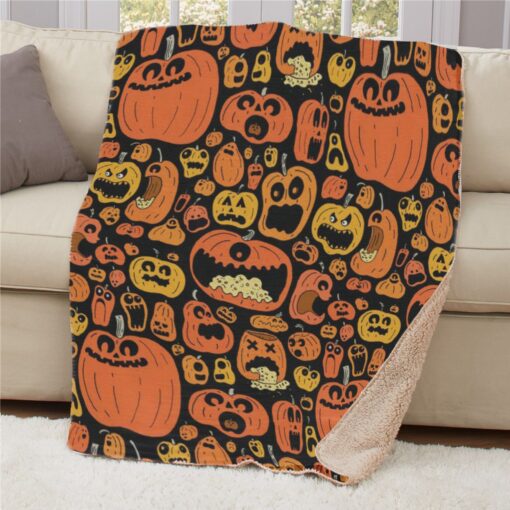 Funny Jack O Lantern Halloween Blanket