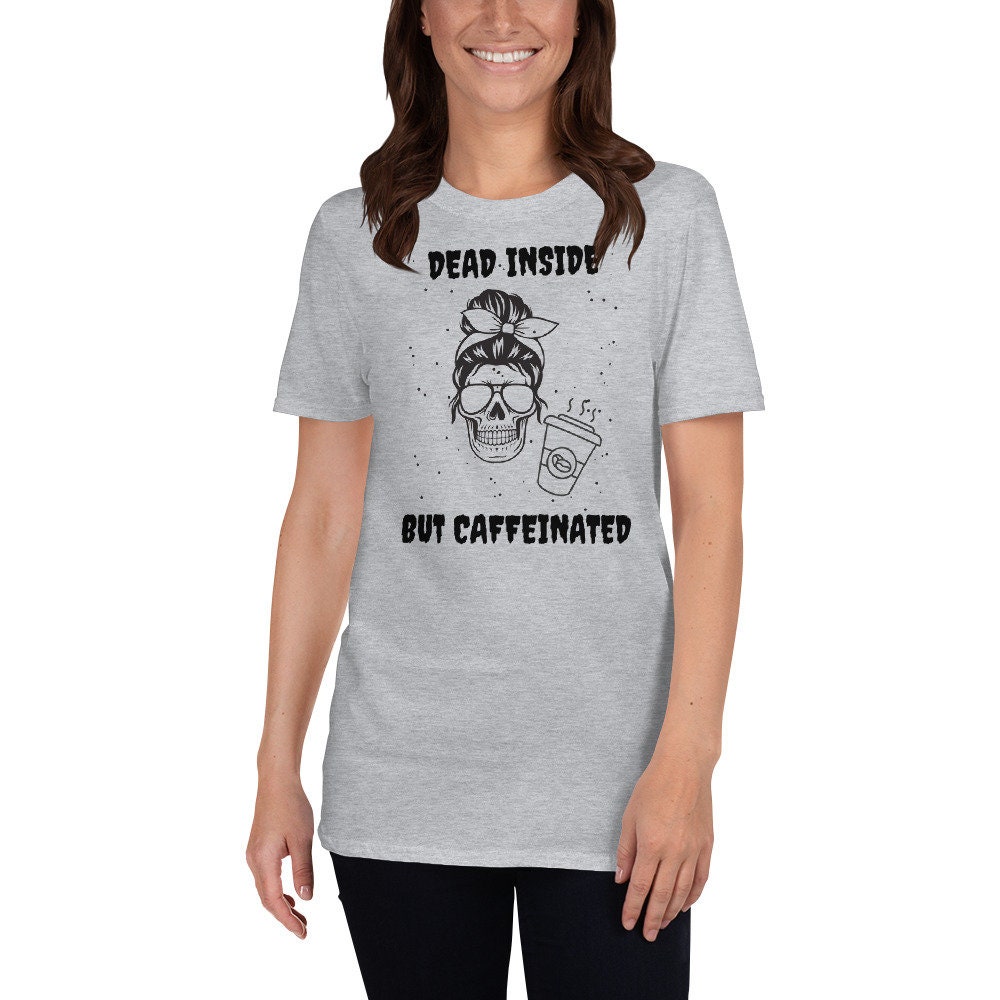 Dead Inside But Caffeinated Halloween Mom Shirt