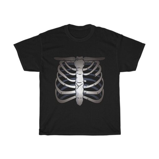 Creepy Halloween Scary Bones Skeleton Chest Shirt