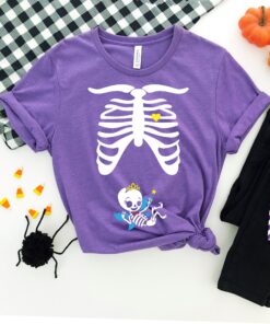 Pregnant Fairy Halloween Skeleton Fetus Shirt