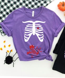 Pregnant Devil Halloween Skeleton Baby Boy Shirt