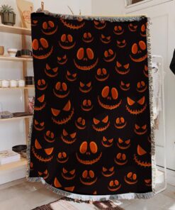 Jack O Lantern Spooky Halloween Blanket