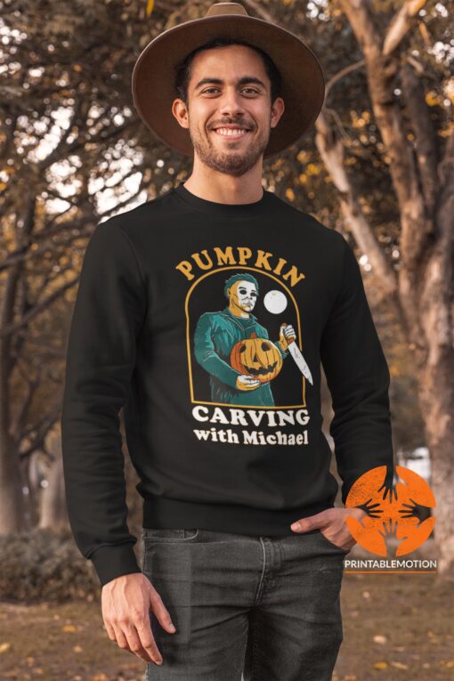 Pumpkin Carving With Michael Vintage Halloween Shirt