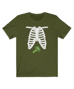 Skeleton X-Ray Broccoli Vegan Shirt Halloween Shirt