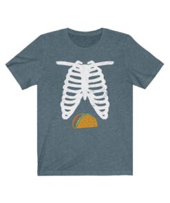 Halloween X-Ray Skeleton Taco Belly Funny Pregnancy Couple Dad Shirt