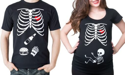 Matching Halloween Couple Pregnancy Shirts