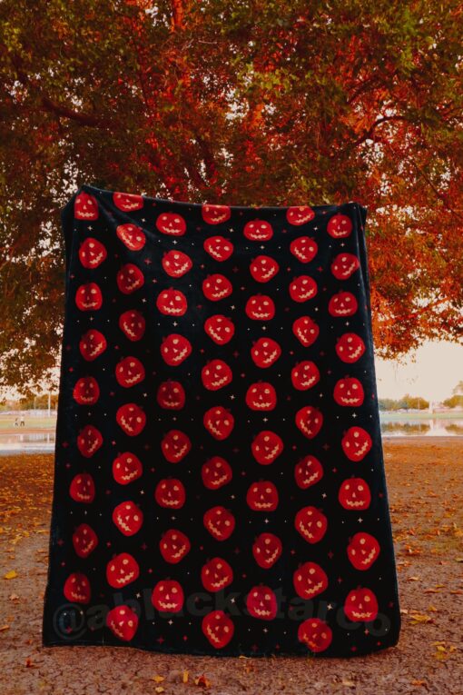 Jack-O-Lantern Fleece Halloween Blanket