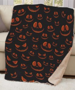 Jack O Lantern Spooky Halloween Blanket