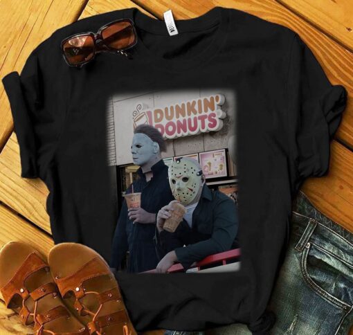 Michael Myers And Jason Voorhees Drink Dunkin’ Donuts Shirt