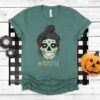 Monster Skull Spooky Crazy Mom Vintage Halloween Shirt