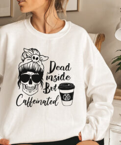 Monogram Coffee Skeleton Halloween Sweatshirt