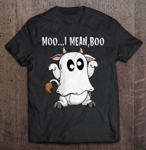 Moo I Mean Boo Grumpy Halloween T-Shirt