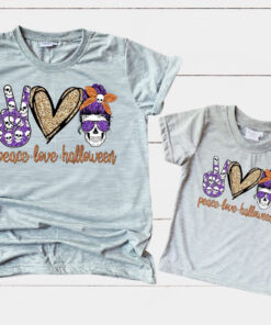 Peace love Halloween mommy and me shirts