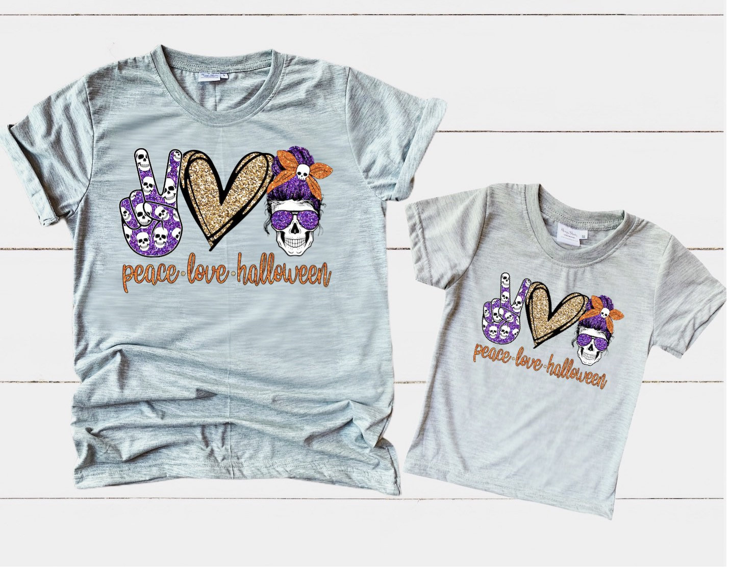 Peace Love Halloween Mommy And Me Shirts