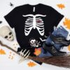 Pregnant Halloween Costume Skeleton Shirt