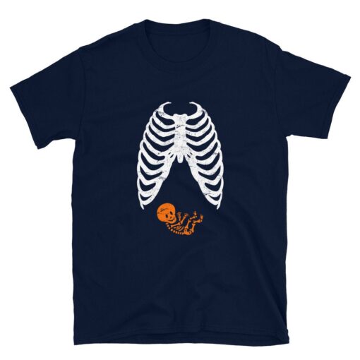 Pregnant Skeleton Halloween Maternity Shirt