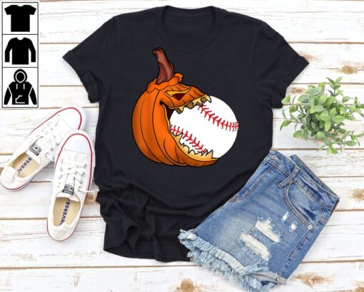 Pumpkin Carving Eat Baseball Ball Halloween Shirt