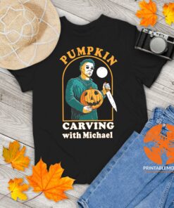 Pumpkin Carving With Michael Vintage Halloween Shirt