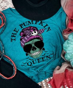 Pumpkin Queen Graphic Skull Halloween Shirt