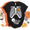 Skeleton Maternity Family Halloween Pregnancy Shirt