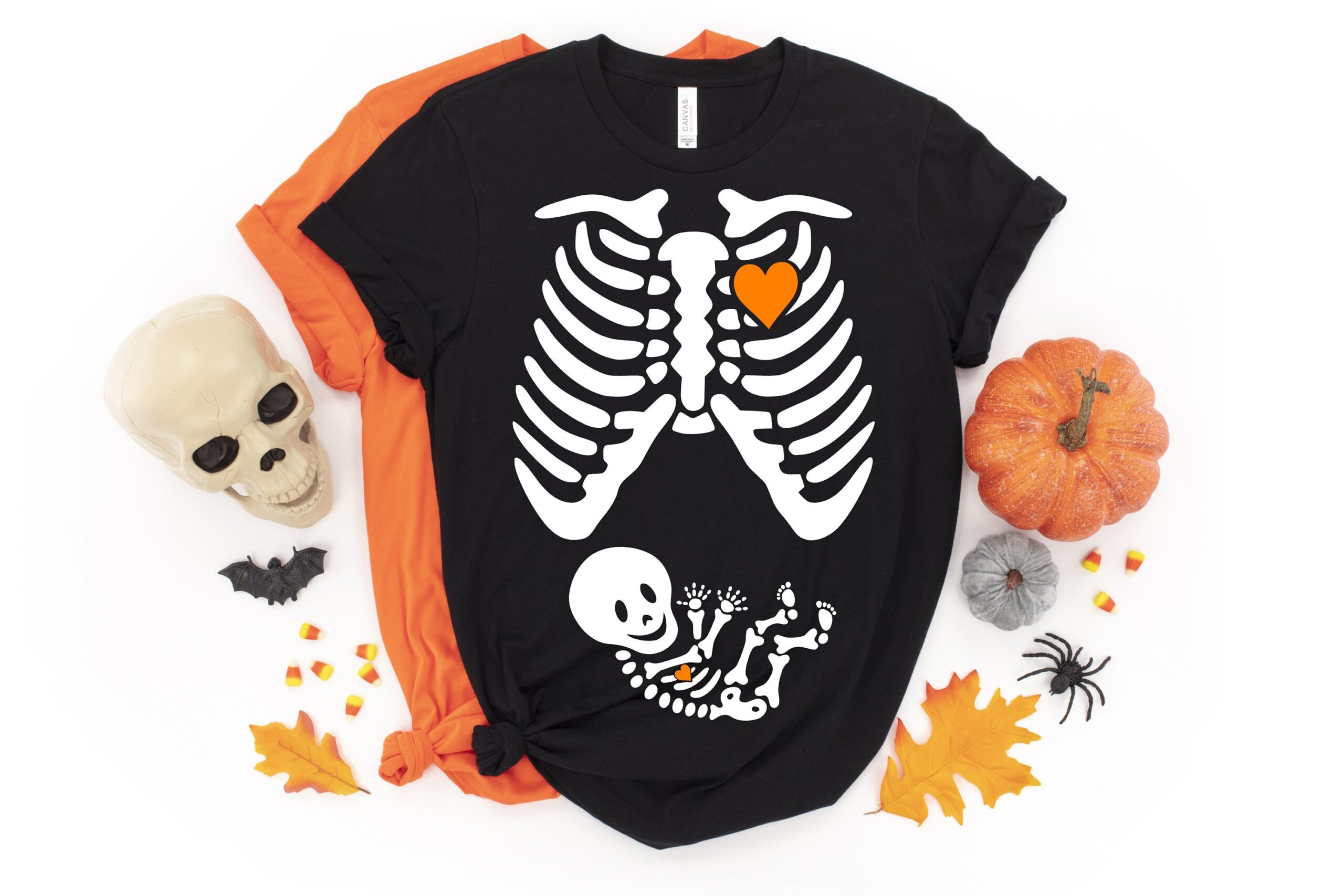 Skeleton Maternity Family Halloween Pregnancy Shirt